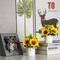 Set of 4 Mini Artificial Sunflowers in Pots – Faux Floral Décor for Home, Office & Events
